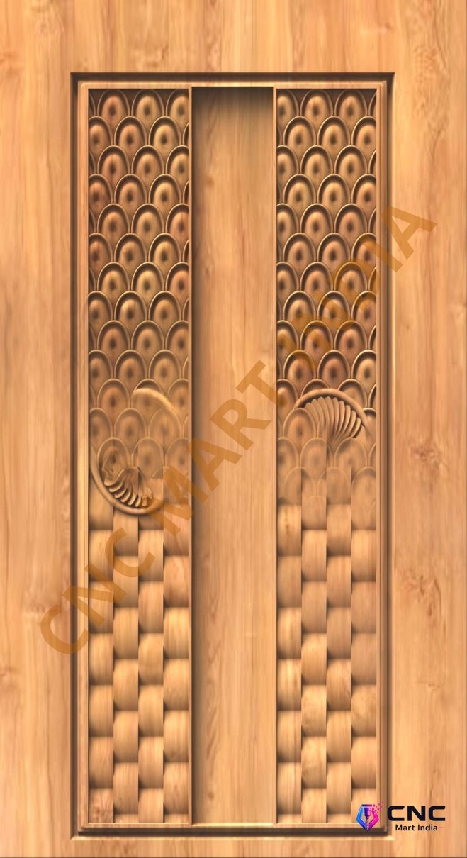 GSK EMBOSSING - EMD-61 Geometric Wave Pattern Modern Door 3D Model